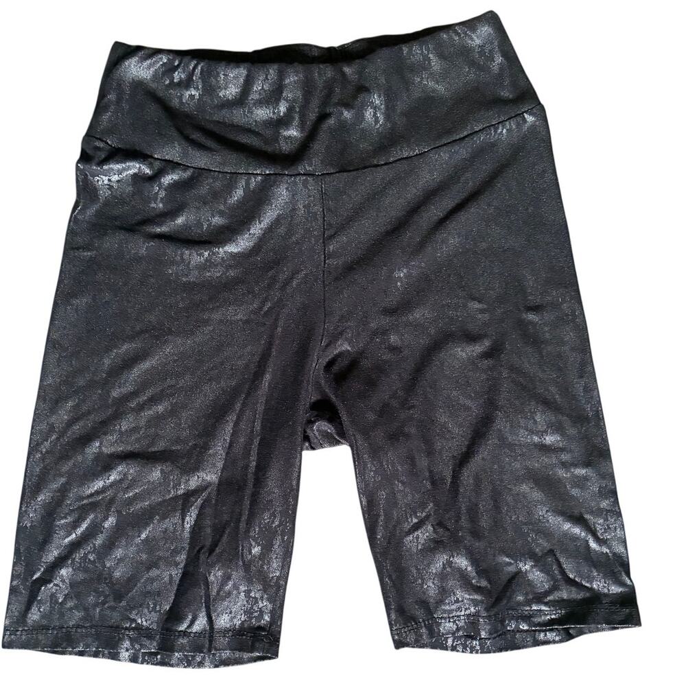 Women’s Small Black Metallic High Rise Stretch Shorts